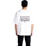 PayBuy Erkek Oversize Baskılı Tişört %100 Pamuk Rahat Kesim Günlük Giyim Pozitif Mesajlı Retro Desen Modern - Beyaz - 2XL
