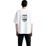 PayBuy Erkek Oversize Baskılı Tişört Okula Dönüş Teması Rahat Kesim Günlük Giyim %100 Pamuk Modern Şık - Beyaz - XL