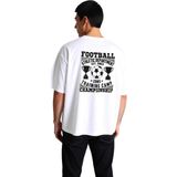 PayBuy Erkek Oversize Futbol Athletic Bölüm Şampiyonluk Antrenman Kampı Grafik Baskılı Tişört Günlük Rahat - Beyaz
