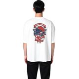 PayBuy Erkek Oversize Futbol Şampiyonu Baskılı Tişört %100 Pamuk Rahat Kesim Spor Temalı Günlük Modern - Beyaz - 2XL