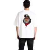 PayBuy Erkek Oversize Grafik Baskılı Tişört %100 Pamuk Crew Neck Kısa Kol Rahat Kesim Günlük Giyim Modern - Beyaz