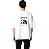 PayBuy Erkek Oversize Köpek Sevgisi Baskılı %100 Pamuk Kısa Kollu Rahat Kesim Günlük Tişört Modern Şık - Beyaz