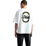 PayBuy Erkek Oversize Motosiklet Baskılı Tişört Retro Garage Estetikli Klasik Kesim Rahat Günlük Giyim - Beyaz - 2XL