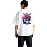 PayBuy Erkek Oversize Motosiklet Kulübü Baskılı Tişört Garage Temalı Klasik Tasarım Günlük Rahat Modern - Beyaz - 2XL