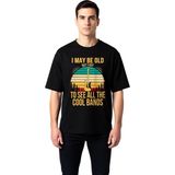 PayBuy Erkek Oversize Müzik Baskılı Tişört Gitar Desenli Retro Vintage Konsert Temalı Rahat Kesim Günlük - Siyah - 2XL