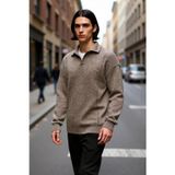 PayBuy Erkek Oversize Polo Yaka Triko Kazak Kışlık Kalın Yapısı ve Rahat Standart Kol Kesimi Kaliteli