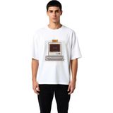 PayBuy Erkek Oversize Retro Arcade Oyun Bitti Baskılı Nostalji Tişört Rahat Kesim Günlük Modern Şık Zarif - Beyaz - 2XL