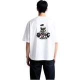PayBuy Erkek Oversize Spor Baskılı Tişört Halter Kaldırma Motivasyon Grafik Günlük Rahat Kesim Modern Şık - Beyaz - XL