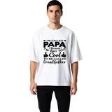 PayBuy Erkek Oversize Tişört %100 Pamuk Baba Teması Baskılı Günlük Rahat Kesim Kaliteli Dtf Baskı Modern - Beyaz - XL