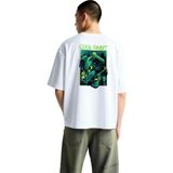 PayBuy Erkek Oversize Tişört %100 Pamuk Crew Neck Kısa Kol Karikatür Tavşan Baskılı Rahat Kesim Günlük - Beyaz - XL