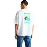 PayBuy Erkek Oversize Tişört %100 Pamuk Retro Otomobil Garajı Baskılı Günlük Rahat Kesim Modern Şık Zarif - Beyaz