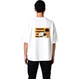 PayBuy Erkek Oversize Tişört %100 Pamuk Yaz Tatili Baskılı Rahat Kesim Günlük Giyim Plaj Teması Modern - Beyaz - XL