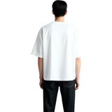 PayBuy Erkek Oversize Tişört Baskılı Köpek Palto Deseni Rahat Kesim Günlük Giyim Konforlu Modern Şık Zarif - Beyaz - XL