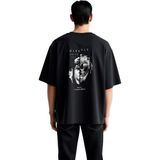 PayBuy Erkek Oversize Tişört Mucize Iman Aşk Ilham Baskılı Manevi Tasarım Rahat Kesim Günlük Modern Şık - Siyah - XL