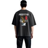 PayBuy Erkek Oversize Tişört Ramen Baskılı Çubuk Detaylı Rahat Kesim Günlük Giyim Konforlu Modern Şık Zarif - Siyah - 2XL