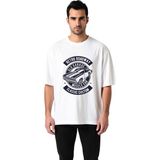 PayBuy Erkek Oversize Tişört Retro Muscle Araba Baskılı Garage Klasik Vintage Stil Rahat Kesim Günlük Şık - Beyaz - 2XL