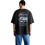 PayBuy Erkek Oversize Tişört Vintage Klasik Kamyon Baskısı Mirası Asla Ölmez Konforlu Günlük Rahat Modern - Siyah - XL