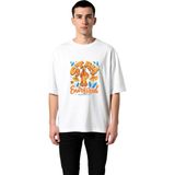PayBuy Erkek Oversize Yoga Tişört Headstand Pose Baskılı Rahat Kesim Günlük Giyim Modern Şık Konforlu Zarif - Beyaz - XL