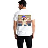 PayBuy Erkek Patriot Köpek Baskılı Rahat Kesim Kısa Kollu Tişört Mizah Desen Günlük Giyim Modern Şık Zarif - Beyaz - 2XL
