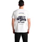 PayBuy Erkek Retro Hot Rod Garaj Baskılı Pamuklu Tişört Vintage Otomobil Tasarımı Rahat Kesim Günlük Modern - Beyaz - XL