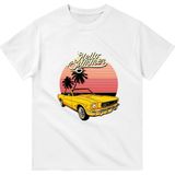 PayBuy Erkek Retro Otomobil Grafik Baskılı Kısa Kollu Tişört Yaz Teması Nostaljik Tasarım Günlük Rahat - Beyaz - 2XL