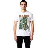 PayBuy Erkek Retro Teknoloji Baskılı Tişört Nostalji Temalı Dijital Baskı Rahat Kesim Günlük Giyim Modern - Beyaz - XL
