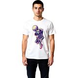 PayBuy Erkek Retro Uzay Basketbol Baskılı Kısa Kollu Tişört %100 Pamuk Rahat Kesim Günlük Modern Şık Zarif - Beyaz