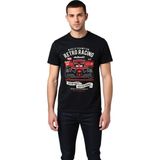 PayBuy Erkek Retro Yarış Baskılı Tişört %100 Pamuk Crew Neck Kısa Kol Grand Prix Tasarım Günlük Rahat Şık - Siyah - XL