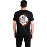 PayBuy Erkek Tişört Kurukafa Çiçek Sanat Baskısı Dijital Desen Konforlu Rahat Kesim Günlük Modern Şık Zarif - Siyah - 2XL