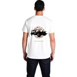 PayBuy Erkek Vintage Otomobil Baskılı Kısa Kollu Tişört Yolun Kralı Tasarımı Konforlu Günlük Rahat Modern - Beyaz