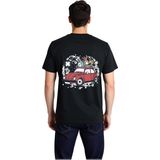 PayBuy Erkek Vintage Otomobil Grafik Baskılı Pamuklu Tişört Retro Sanat Desenli Rahat Kesim Günlük Modern - Siyah - XL