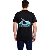 PayBuy Erkek Vintage Scooter Baskılı Tişört Retro Motif Koltuk Detaylı Günlük Rahat Kesim Modern Şık Zarif - Siyah - 2XL