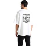 PayBuy Eski Stil Sokakları Yönet Baskılı Erkek Oversize Tişört - Beyaz - M