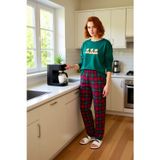 PayBuy Kadın Ayıcık Nakışlı Ekose Pijama Takımı Fonksiyonel Dayanıklı Kaliteli Konforlu Estetik Şık