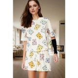 PayBuy Kadın Ayıcıklı Pamuklu Pijama Takımı Renk Rahat Kalıp Yazlık Trend Tasarım Profesyonel Görünüm