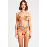PayBuy Kadın Bikini Takımı Çiçek Desenli Fırfırlı Balconette Balenli Yüksek Bel Kolsuz Örme Raşel - 42 - Çok Renkli
