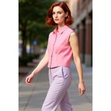 PayBuy Kadın Crop Kesim Kolsuz Gömlek Modern ve Yaz Konforunu Birleştiriyor Fonksiyonel Dayanıklı - Pembe - 40