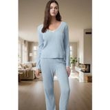 PayBuy Kadın Dantelli Detaylı Pijama Takımı Rahat Örme Kumaş Seçkin Malzeme Uzun Ömürlü