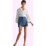 PayBuy Kadın Denim Mini Etek A line Kalıp Yırtmaçlı Pamuklu Günlük Stil Yaz Aylarının Vazgeçilmezi