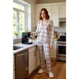 PayBuy Kadın Ekose Gömlek Yaka Pijama Takımı Fonksiyonel Dayanıklı Kaliteli Konforlu Estetik Spor