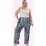 PayBuy Kadın Geniş Paça Piliseli Desenli Pantolon Yüksek Bel Örme 100% Polyester Günlük Hafta Sonu
