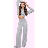 PayBuy Kadın Geniş Paça Yüksek Bel Örme Pantolon Günlük Kullanım İçin Rahat Kesim Kaliteli Malzeme