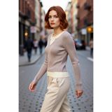 PayBuy Kadın İç İçe Görünümlü Fitted Triko Bluz Uzun Kollu Basic Tasarım Rahat Günlük Şıklık Sunar