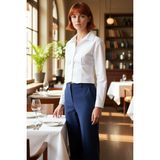 PayBuy Kadın Için Bele Oturan Fitted Kesim Uzun Kollu Crop Gömlek Şık ve Modern Günlük Kombinler Spor - 42 - Beyaz