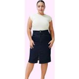 PayBuy Kadın Kalem Denim Midi Etek Yüksek Bel Cepsiz Kemersiz Günlük Şık Yaz Aylarının Vazgeçilmezi