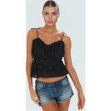 PayBuy Kadın Keten Görünümlü Yazlık Bluz İnce Askılı Crop Model Özel Tasarım Dayanıklı Malzeme
