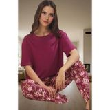 PayBuy Kadın Kısa Kollu Bisiklet Yaka Pamuklu Pijama Takımı Rahat Ve Şık Dayanıklı Malzeme