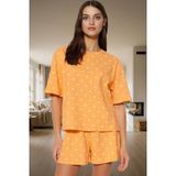 PayBuy Kadın Kısa Kollu Regular Kalıp Pamuklu Pijama Takımı Uzun Ömürlü Premium Kalite Özel Tasarım
