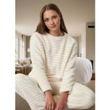 PayBuy Kadın Kışlık Wellsoft Pijama Takımı Çizgili Lüks Örme Günlük Kullanım İçin Profesyonel Görünüm