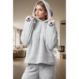PayBuy Kadın Kışlık Wellsoft Pijama Takımı Kapüşonlu Boru Paça Rahat Ev Giyim Seti Uzun Ömürlü Modern Stil